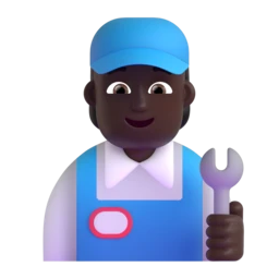 Mechanic: dark skin tone animated emoji