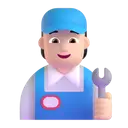 Mechanic: light skin tone 3D animated emoji