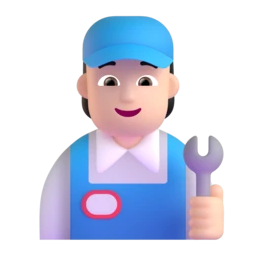 Mechanic: light skin tone animated emoji
