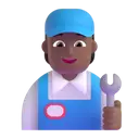Mechanic: medium-dark skin tone 3D animated emoji
