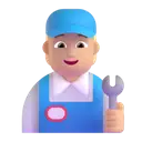 Mechanic: medium-light skin tone 3D animated emoji