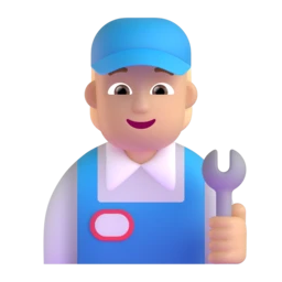 Mechanic: medium-light skin tone animated emoji