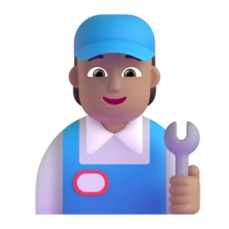 Mechanic: medium skin tone animated emoji