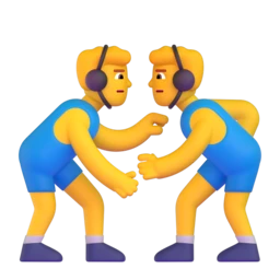 Men wrestling animated emoji