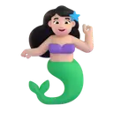 Mermaid: light skin tone 3D animated emoji