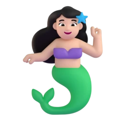 Mermaid: light skin tone animated emoji