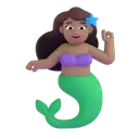 Mermaid: medium skin tone 3D animated emoji