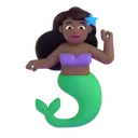 Mermaid: medium-dark skin tone 3D animated emoji