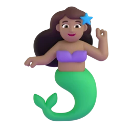 Mermaid: medium skin tone animated emoji