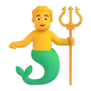 Merman 3D animated emoji