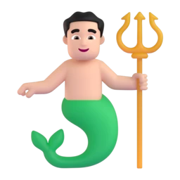 Merman: light skin tone animated emoji