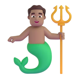 Merman: medium skin tone animated emoji