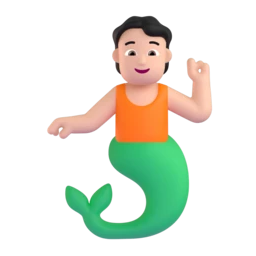 Merperson: light skin tone animated emoji