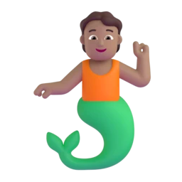Merperson: medium skin tone animated emoji