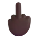 Middle finger: dark skin tone 3D animated emoji