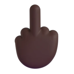 Middle finger: dark skin tone animated emoji