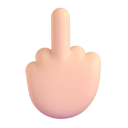 Middle finger: light skin tone animated emoji
