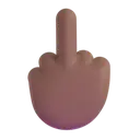 Middle finger: medium-dark skin tone 3D animated emoji