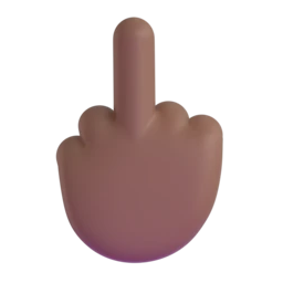 Middle finger: medium-dark skin tone animated emoji