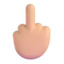 Middle finger: medium-light skin tone 3D animated emoji