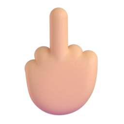 Middle finger: medium-light skin tone animated emoji