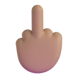 Middle finger: medium skin tone animated emoji