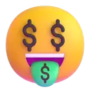 Money-mouth face 3D animated emoji