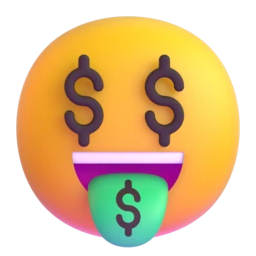 Money-mouth face animated emoji