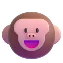 Monkey face 3D animated emoji