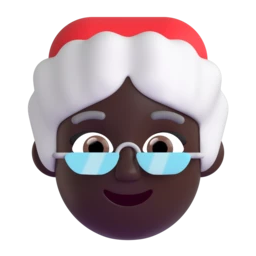 Mrs. Claus: dark skin tone animated emoji