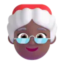 Mrs. Claus: medium-dark skin tone 3D animated emoji