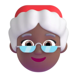 Mrs. Claus: medium-dark skin tone animated emoji