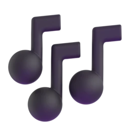 Musical notes animated emoji