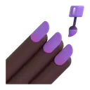 Nail polish: dark skin tone 3D animated emoji