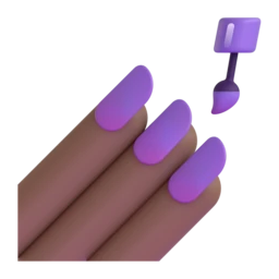 Nail polish: medium-dark skin tone animated emoji
