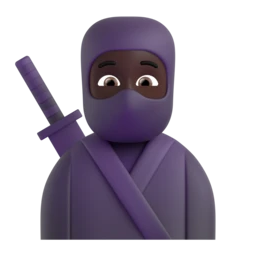 Ninja: dark skin tone animated emoji