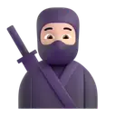 Ninja: light skin tone 3D animated emoji