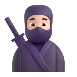 Ninja: light skin tone animated emoji