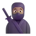Ninja: medium skin tone 3D animated emoji