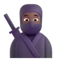 Ninja: medium-dark skin tone 3D animated emoji