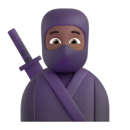Ninja: medium-dark skin tone animated emoji