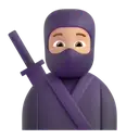 Ninja: medium-light skin tone 3D animated emoji