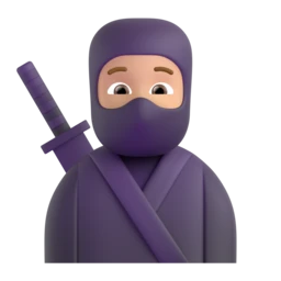 Ninja: medium-light skin tone animated emoji