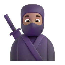 Ninja: medium skin tone animated emoji