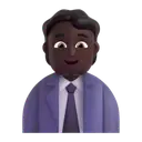 Office worker: dark skin tone 3D animated emoji