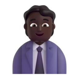 Office worker: dark skin tone animated emoji