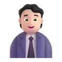 Office worker: light skin tone 3D animated emoji