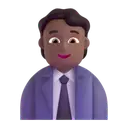 Office worker: medium-dark skin tone 3D animated emoji