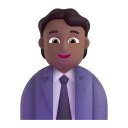 Office worker: medium-dark skin tone animated emoji