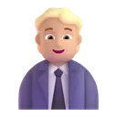 Office worker: medium-light skin tone 3D animated emoji